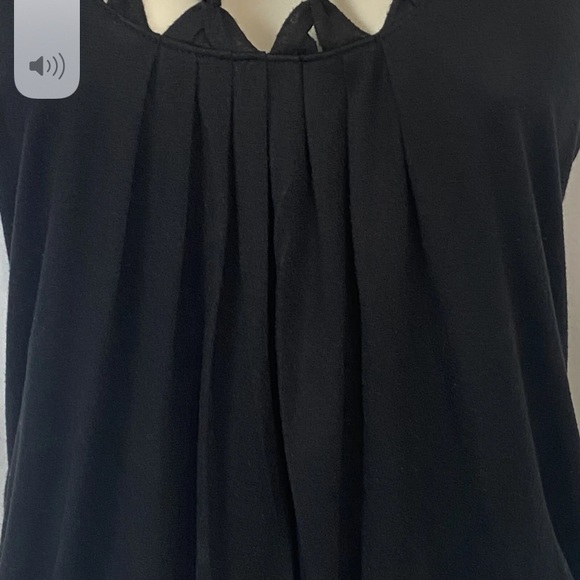 SoSik Women’s Cut-Out Pleated Neckline Top Shirt 8 Black Pleated Short Sleeves - Picture 5 of 9